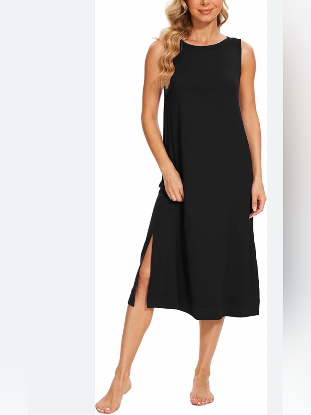 Chico’s Traveler’s choice Sleeveless Black Midi layer Dress in size 0